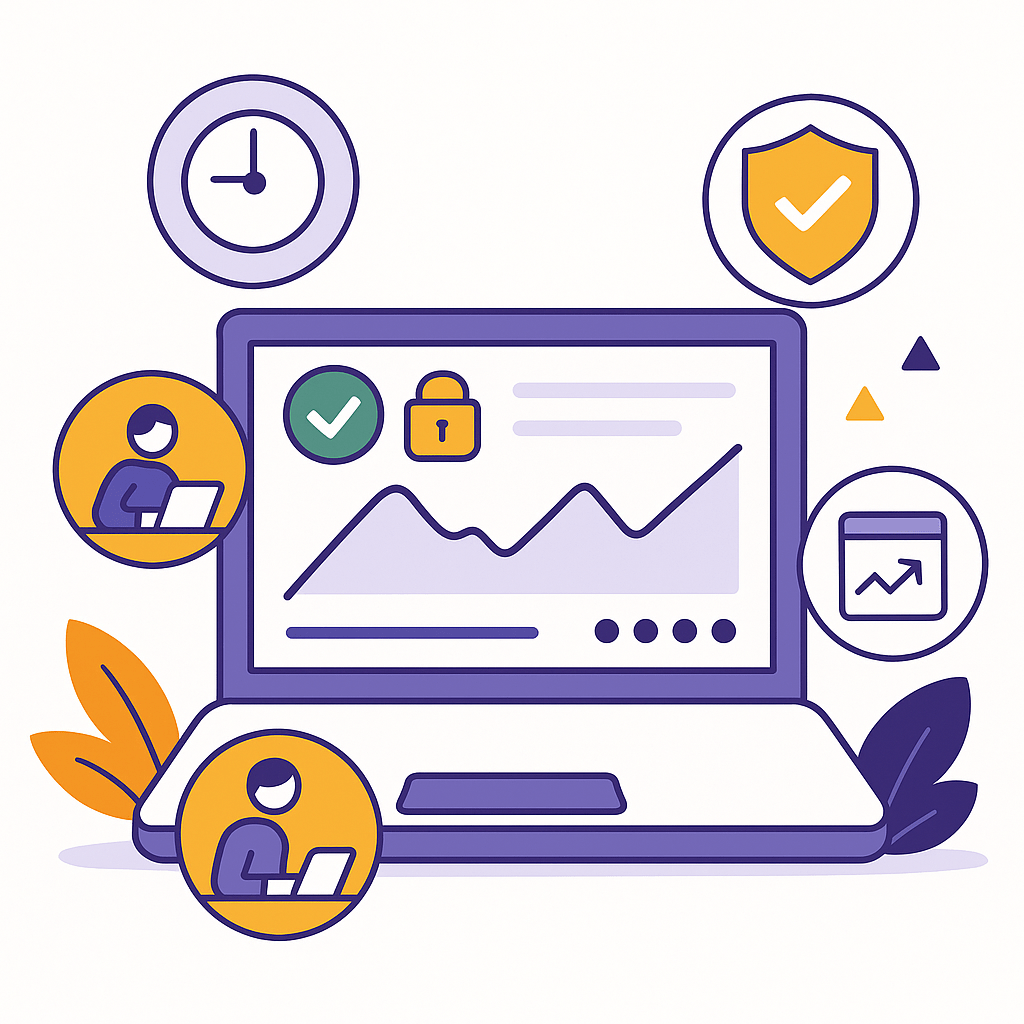 Illustration showing organizational improvements gained through Managed IT Services