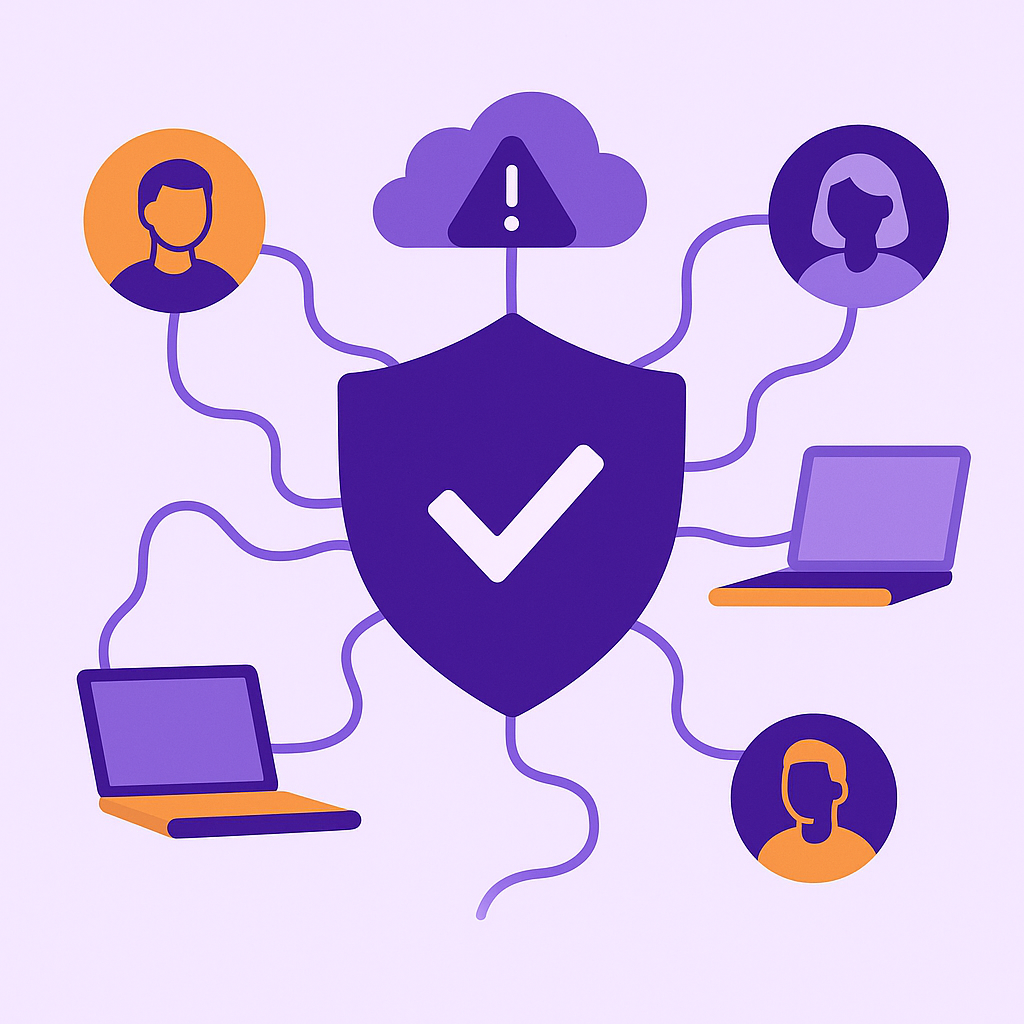 Illustration representing rising cybersecurity risks for organizations