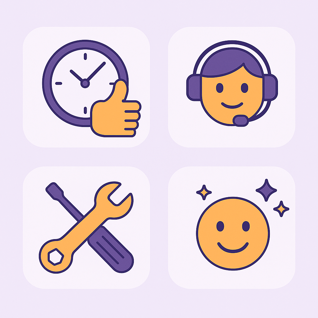 Illustration representing the benefits of choosing Foundation BTS for IT support