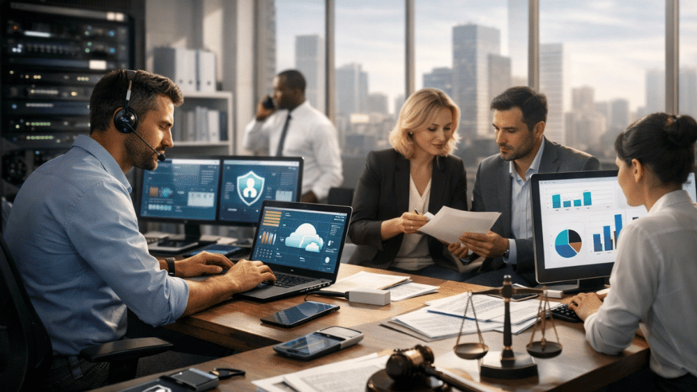 Foundation BTS employees consulting with a client